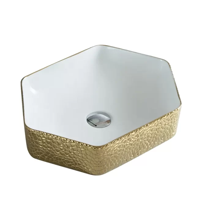 Hot Sale Custom Made Bathroom Sinks, Gold Countertop Basins Wholesale-2