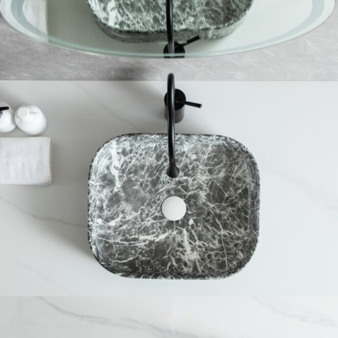 Ceramic Bespoke Bathroom Sink Wholesale, Marble Texture WashBasin-3