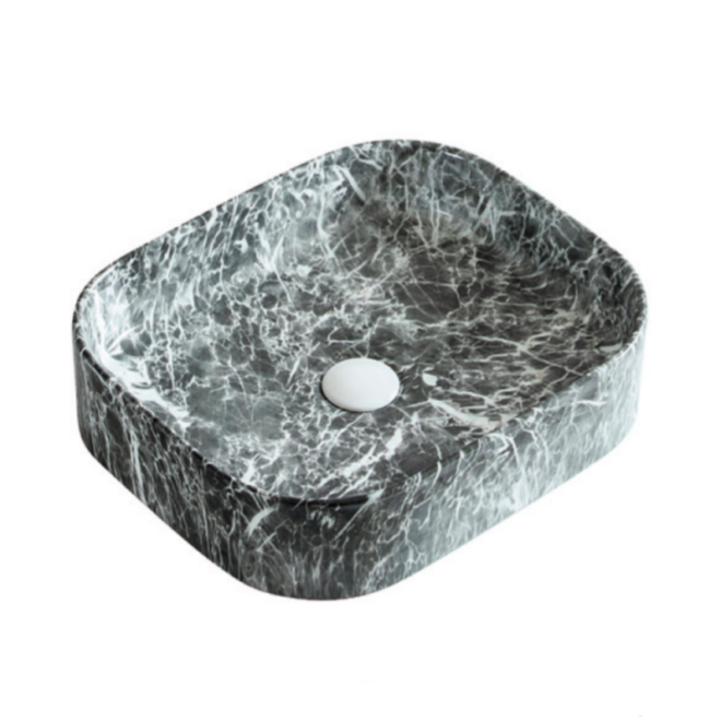 Ceramic Bespoke Bathroom Sink Wholesale, Marble Texture WashBasin-6