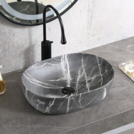 New Color Custom Made Washbasin, Ceramic Artificial Marble Sinks Wholesale