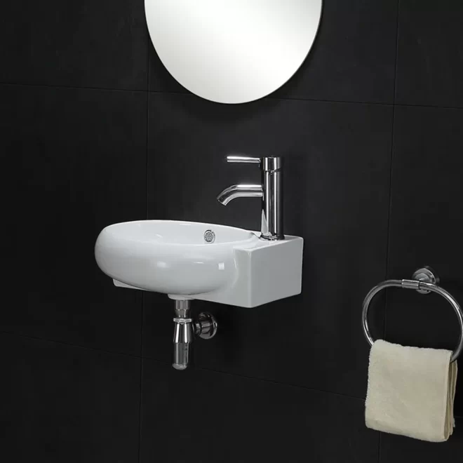 Bathroom Custom Corner Sink, Factory Supply Wall Hung Basins-7