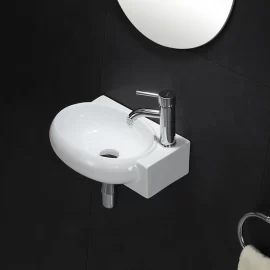 Lavabo d'angle sur mesure pour salle de bains, lavabos suspendus fournis par l'usine