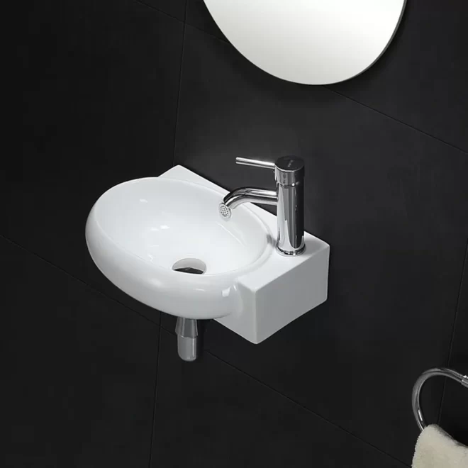 Bathroom Custom Corner Sink, Factory Supply Wall Hung Basins-6