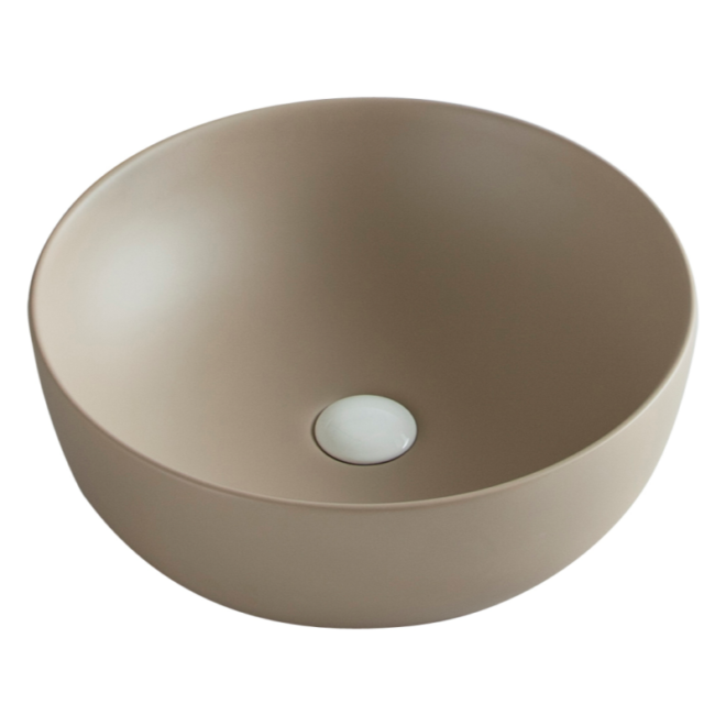 Matte Brown Ceramic Above Counter Vessel Sinks Wholesale For Bathroom-6