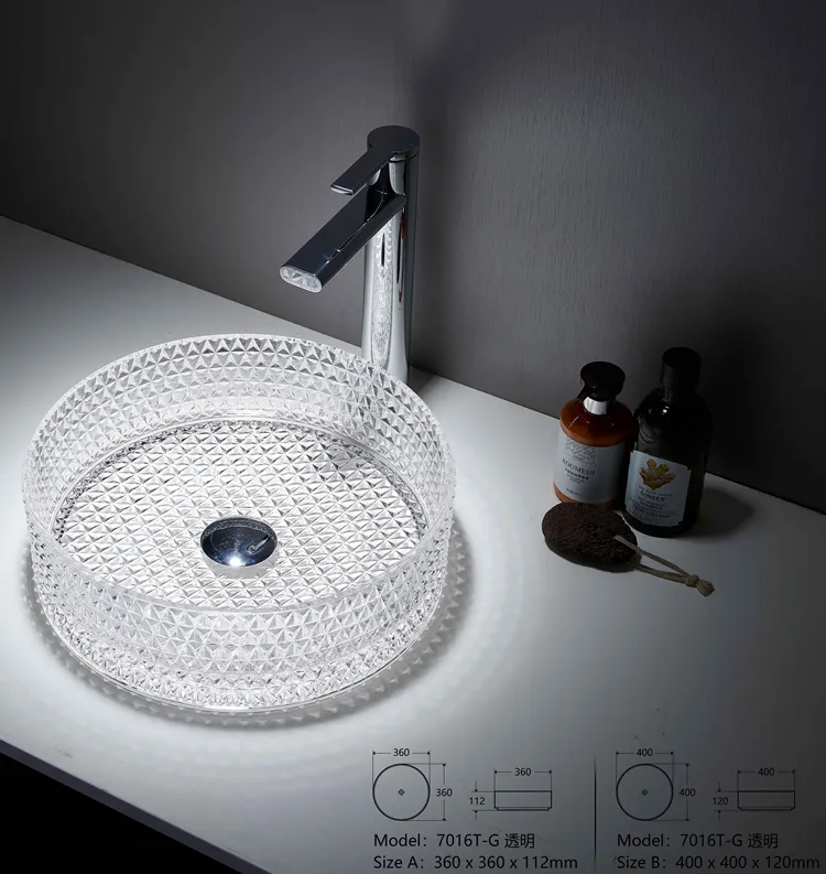 Modern Design Wholesale Glass Sink, Round Glass Bowl Vessel-1