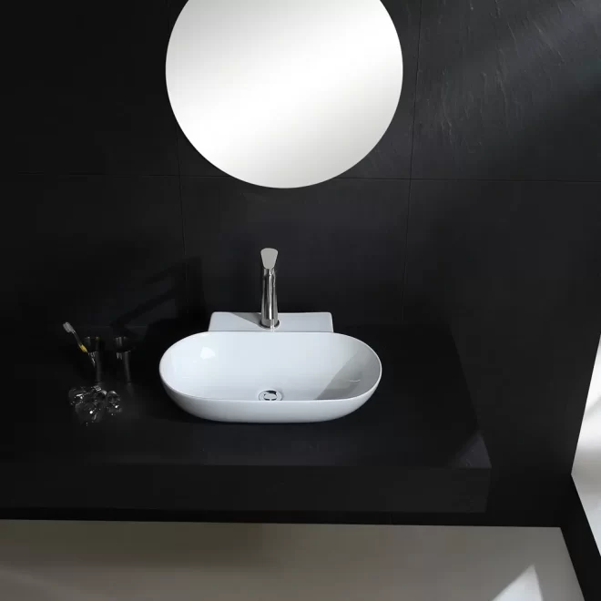 Oval Shape Wholesale Wall Mount Sinks, Modern Wall Hung Basins-7