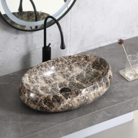 European Style Ceramic Custom Basin, Marble Pattern Wholesale Sink