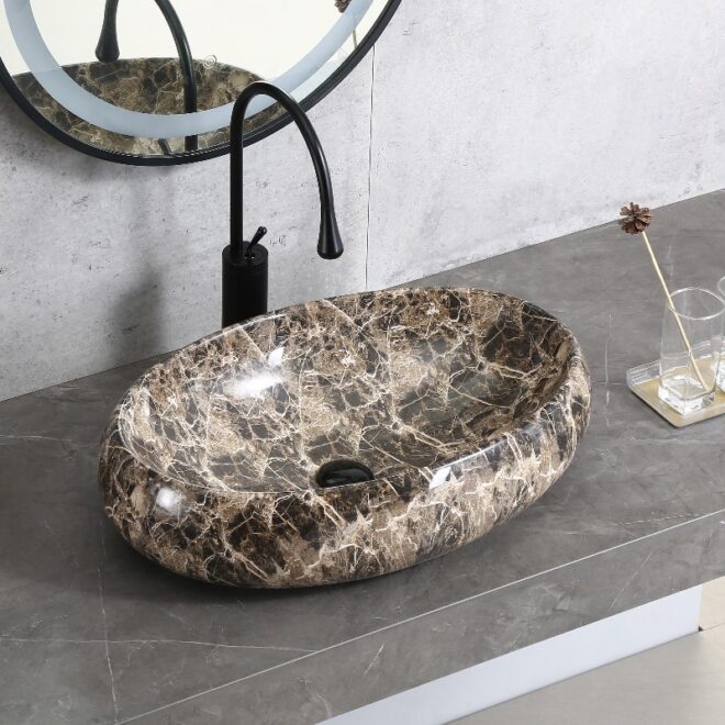 European Style Custom Basin, Marble Pattern Wholesale Sink-5