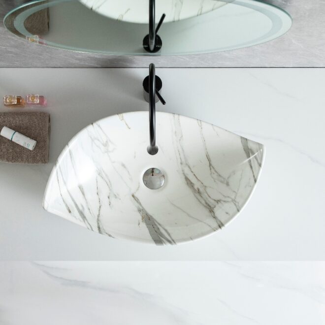 Modern Custom Sink Bowls, Leaf Shape Art Basin Wholesale-4