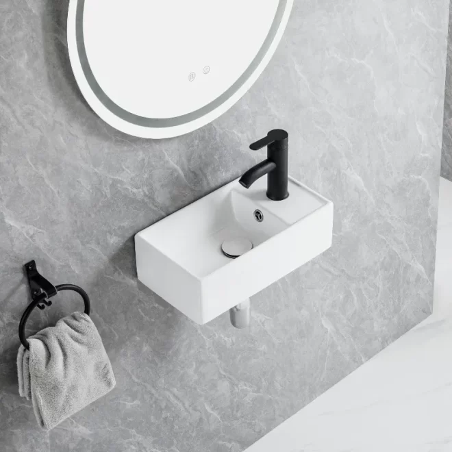 Modern Narrow Small Sink Wholesale, Ceramic Wall Hung Sink-3