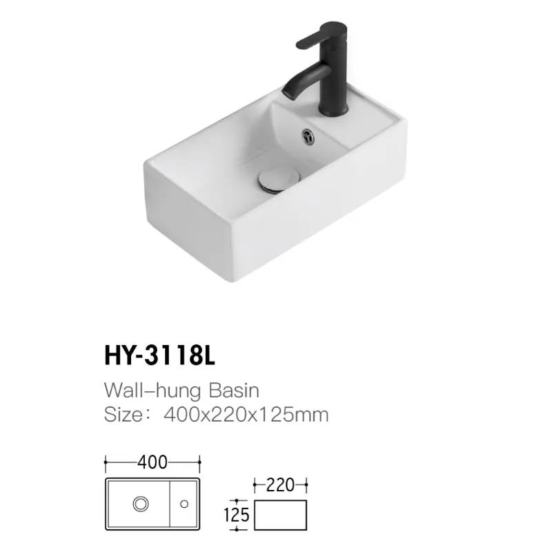 Modern Narrow Small Sink Wholesale, Ceramic Wall Hung Sink-1