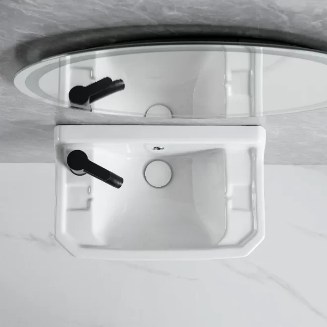 Irregular Wholesale Small Bathroom Sink, Ceramic Wall Mount Basins-4