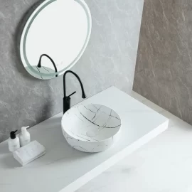 Round Custom Washbasin, Countertop Ceramic Sinks Wholesale