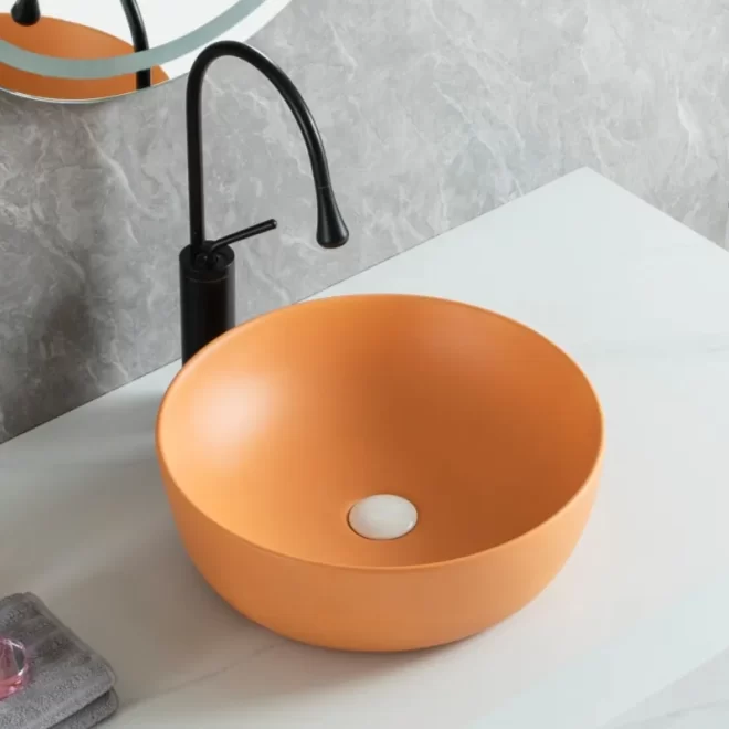 Matt Orange Counter Top Bathroom Sink Wholesale Supply-2